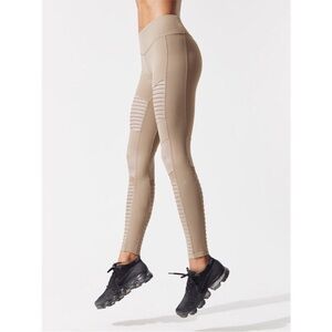 Alo Yoga Sand Gravel Moto Leggings Small Full Length Mid Rise